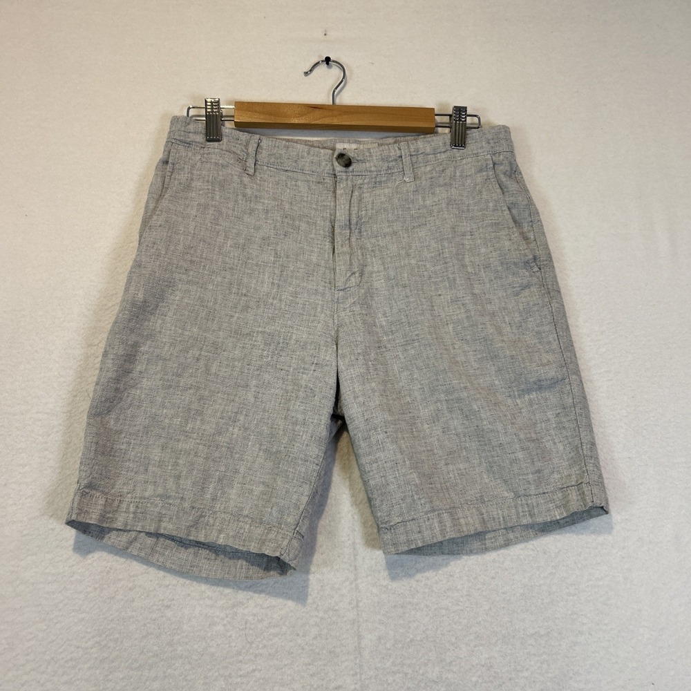 Goodfellow Linden Shorts Mens 30 Waist 9 Inseam Gray White Casual Chino Pockets